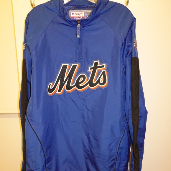 New York Mets Majestic Cool Base Pullover Sweater - Picture 1 of 6